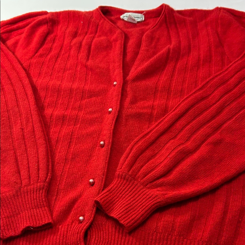 Lauren Alexandra Red Women's Cardigan Sweater - Picture 8 of 16